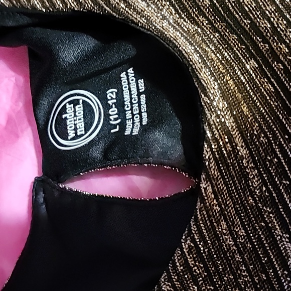 WONDER NATION  GIRLS METALLIC BABYDOLL DRESS 👗 - Picture 2 of 9